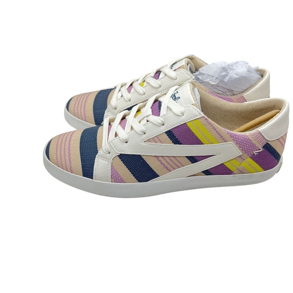 Zodiac Fashion Sneakers Stripe Womens Faye Terry Cloth Lace Up Casual Size US 9